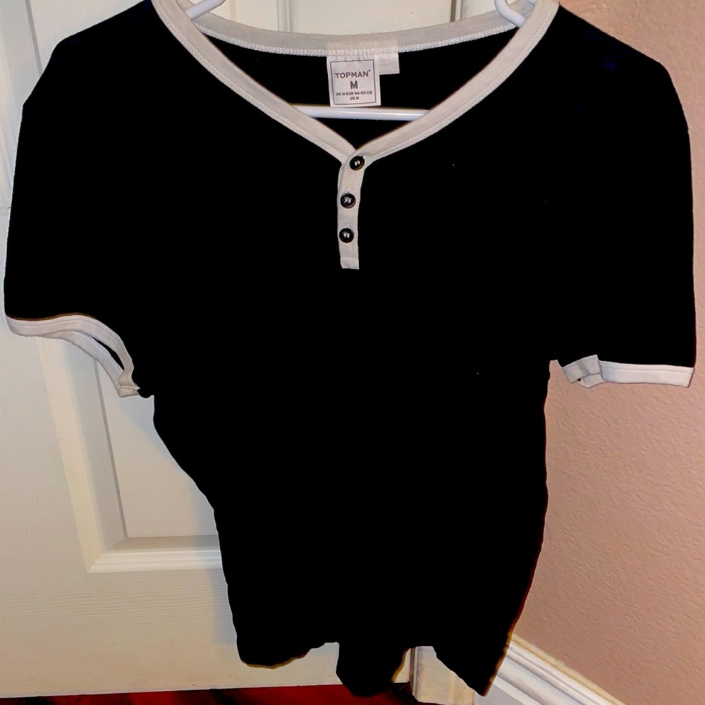 Black topman Henley slim fit